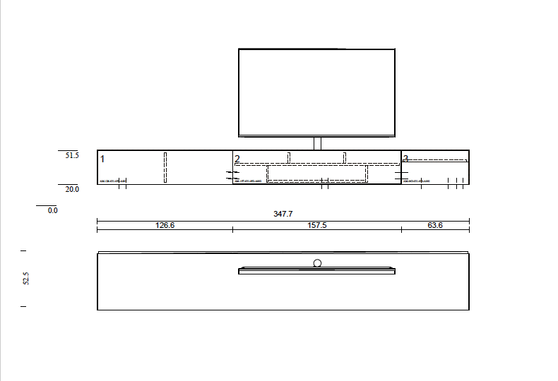 soundbar tv-meubel 3.47m in Shale Black