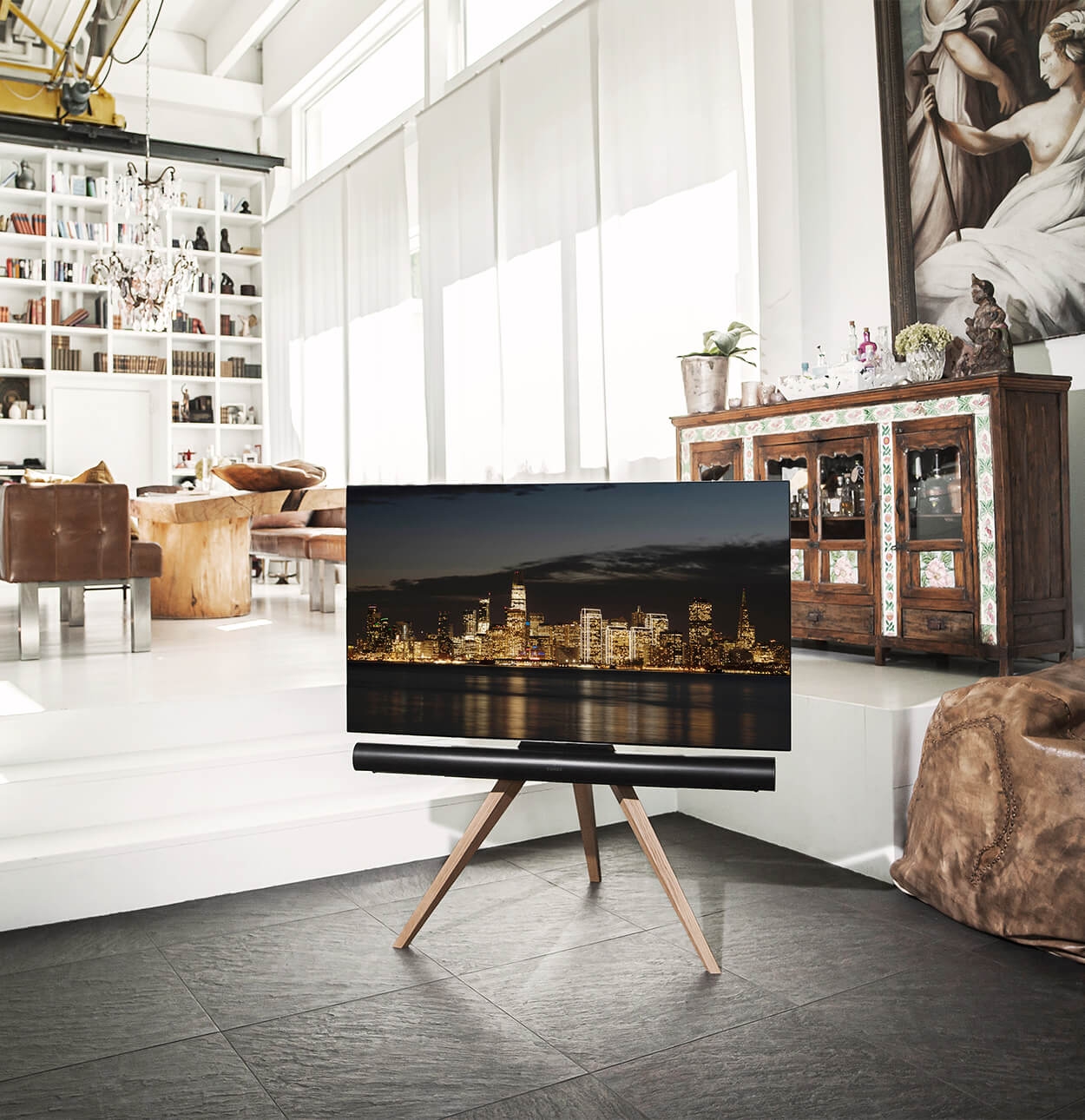 Staan voor Ongeautoriseerd Vakantie Spectral Art houten design tv-standaard eiken massief in drie kleuren -  Spectral.nl