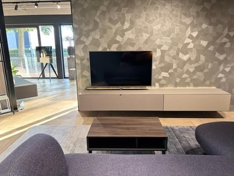 zwevend tv-meubel 2.80m, sound prepared, kleur Pebble