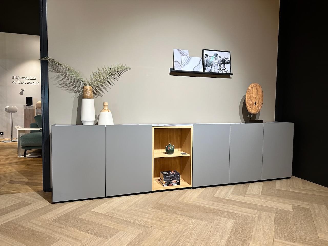 staand dressoir 3.0m breed in Fenix®️ Grigio Antrim