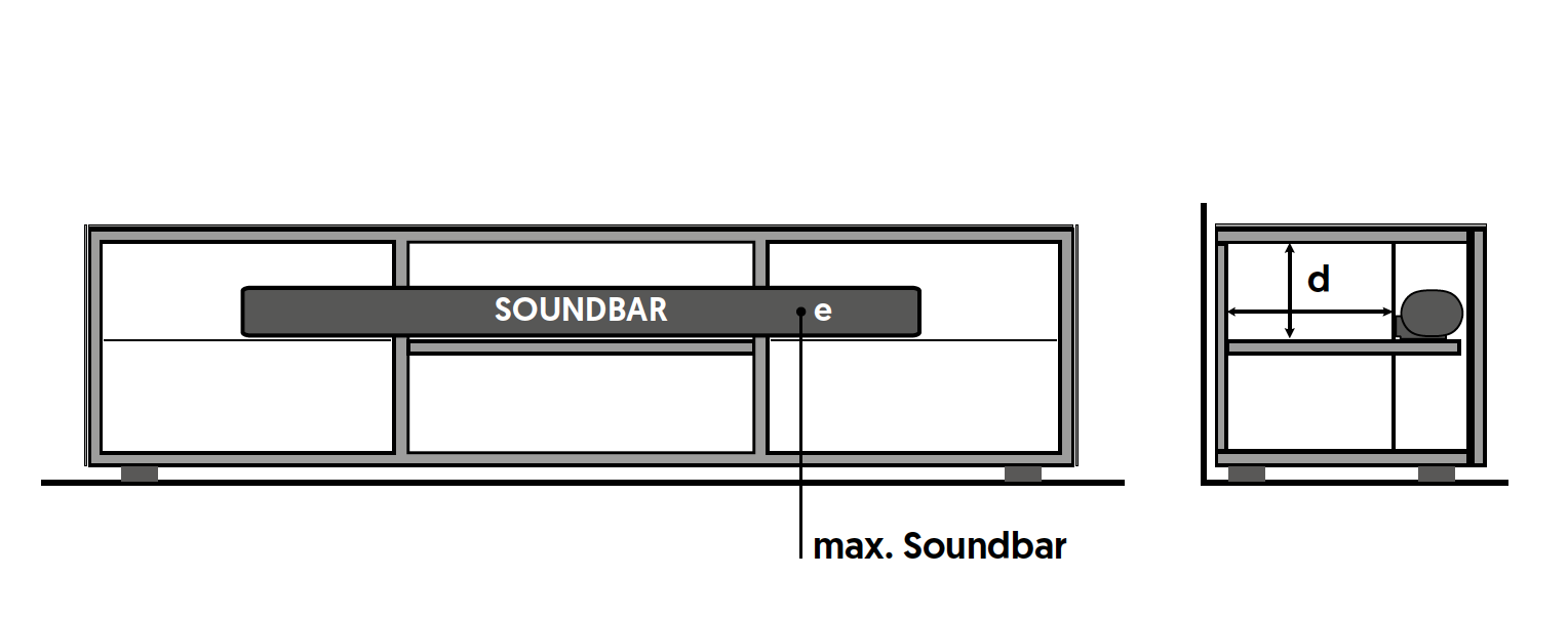 Soundbar tv-meubel - 1.66 breed - gesatineerd glas - Black