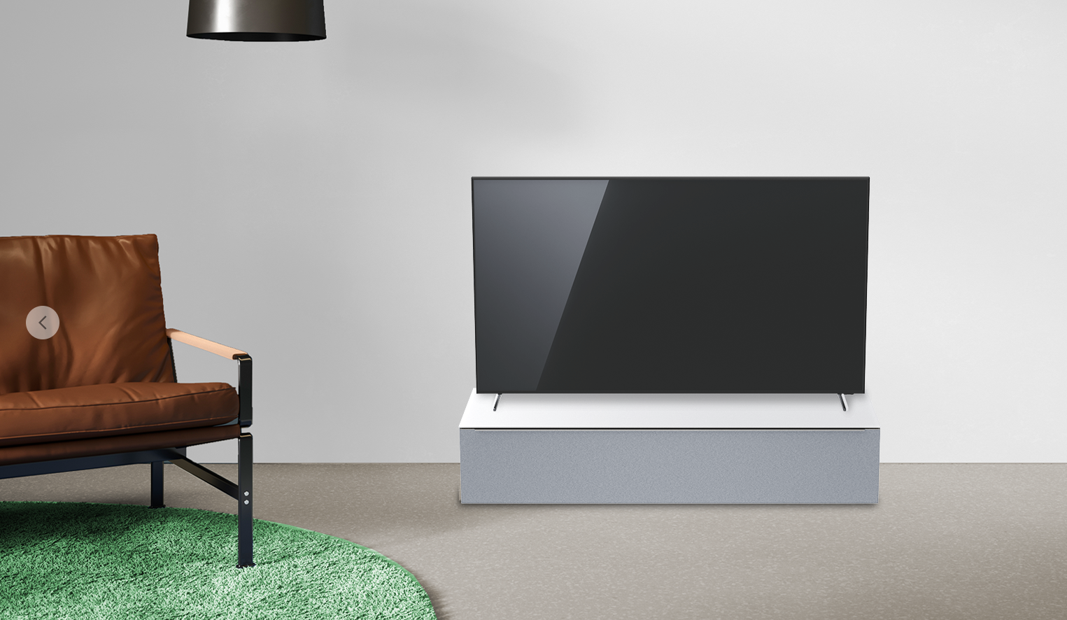 Soundbar tv-meubel - 1.30 breed - gesatineerd glas - Snow