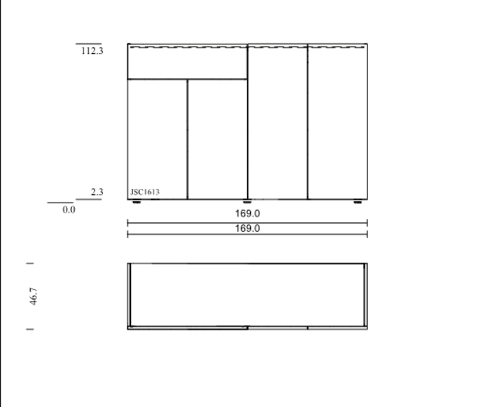 sideboard dressoir 1,69m Design Glas