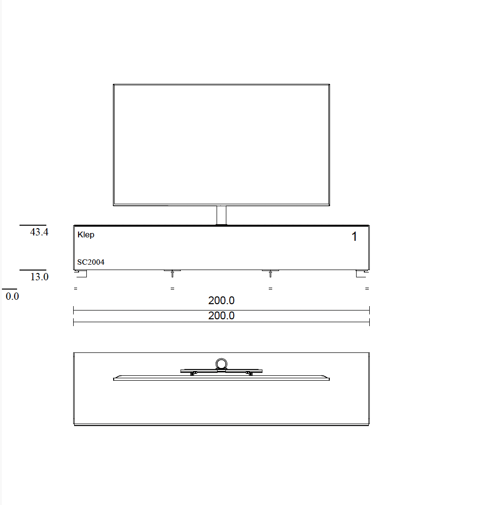 soundbar tv-meubel in Snow, 2.00 m breed