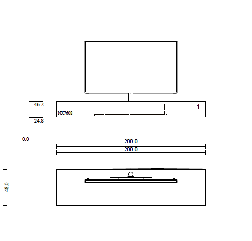 zwevend soundbar tv-meubel 2m