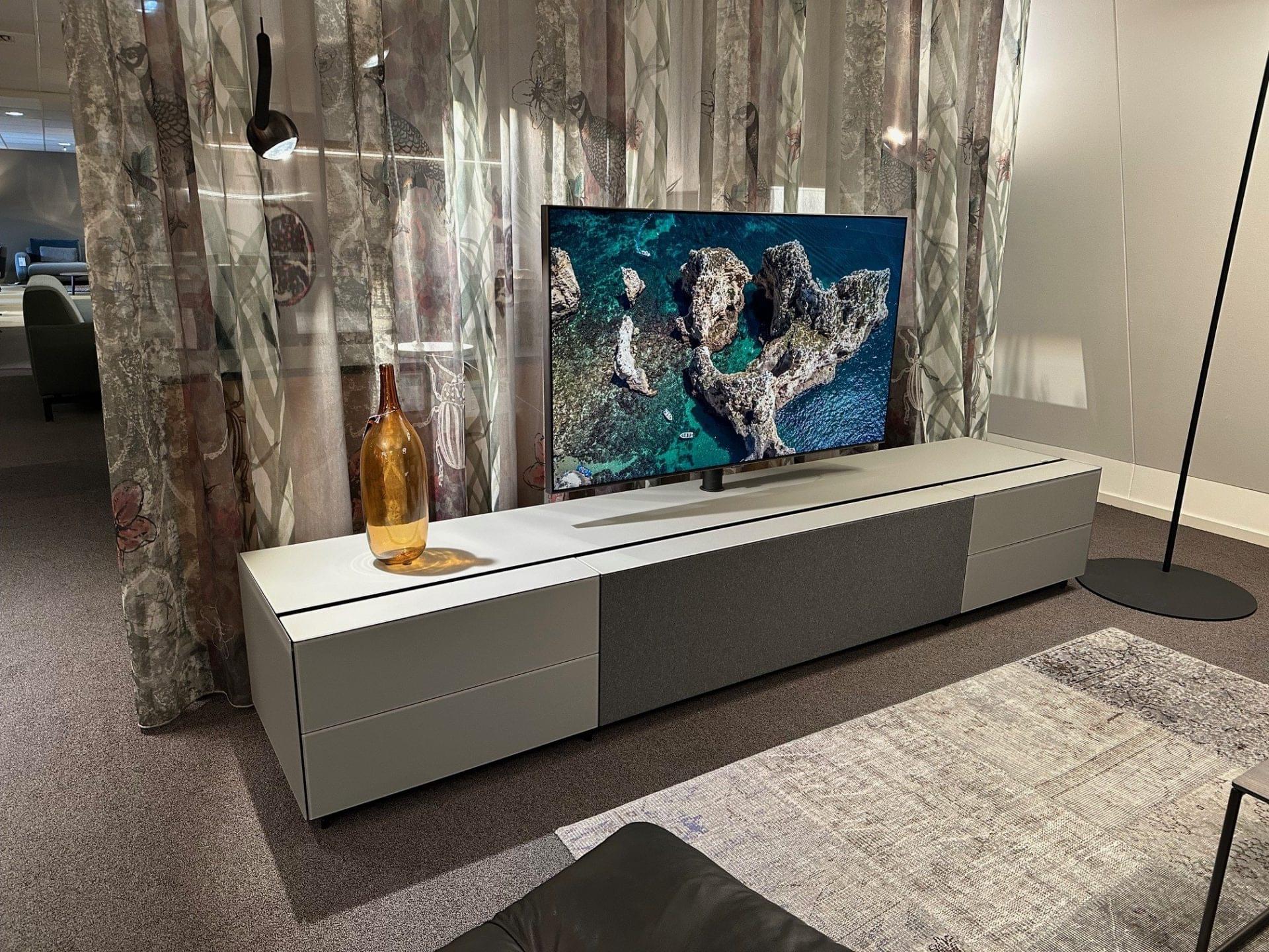 Cocoon soundbar tv-meubel 2.63m, kleur Cement roomdivider